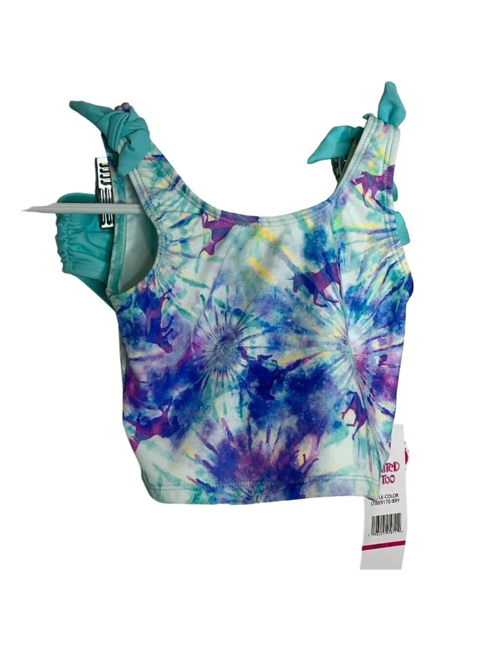 Limited Too Girls Size 4 Tankini Swimsuit Tie Dye Turquoise NWT